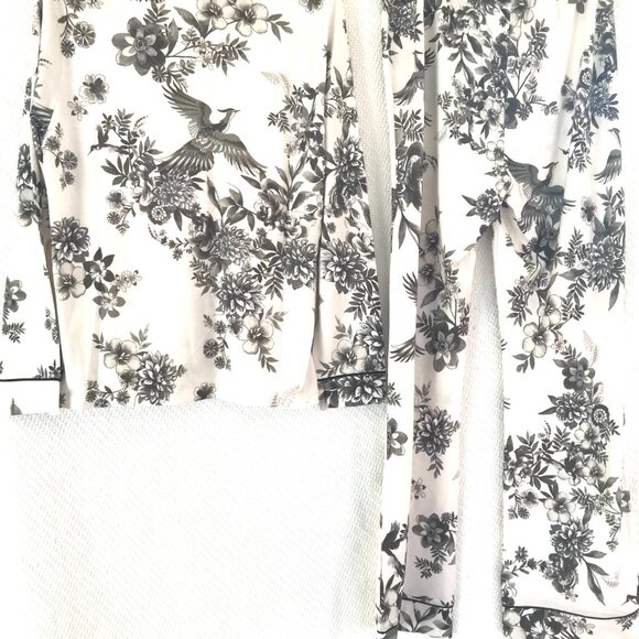 NWT Johnny Was Pajamas set women's M black/beige modal cotton soft luxury gift - Picture 9 of 9